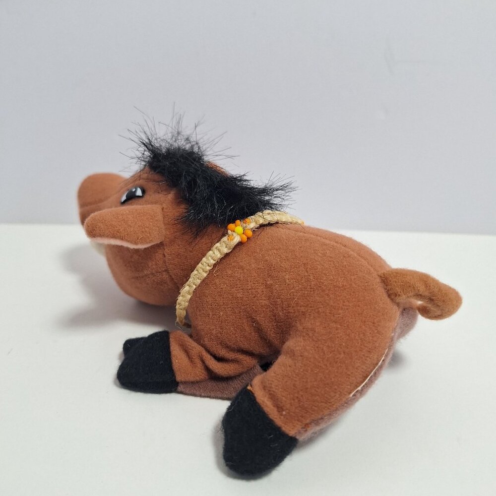 Lion King Pumba Plush Finger Puppet Orange Beaded Collar - Picture 4 of 11